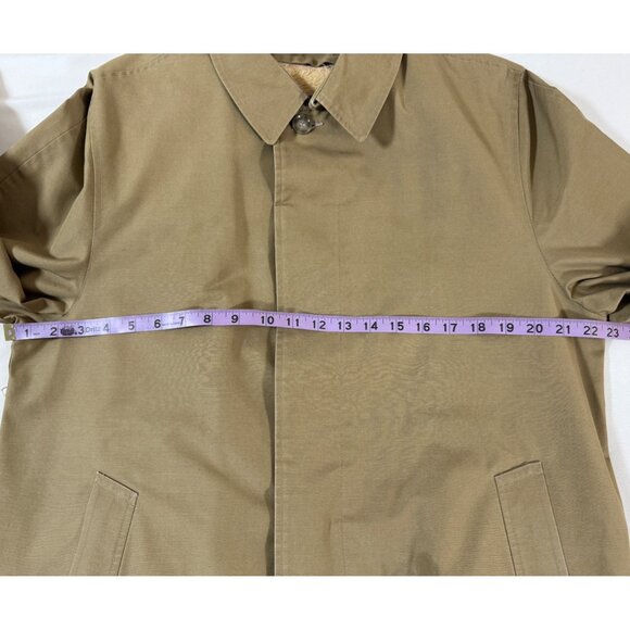 Vintage Briarcliff Tan Trench Raincoat Men’s 38R Zip Out Liner Made in Okinawa - Picture 8 of 11